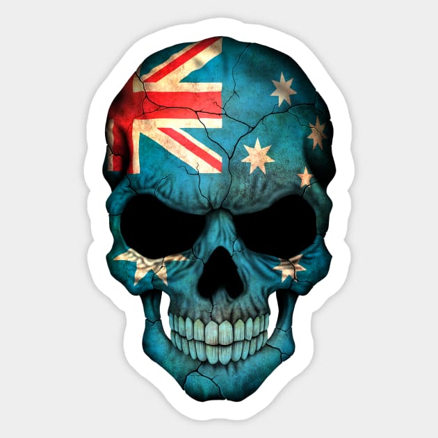 Australian Flag Skull Sticker by jeffbartels